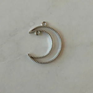 Open bezel crescent moon pendant (Left - gold) - Image 3