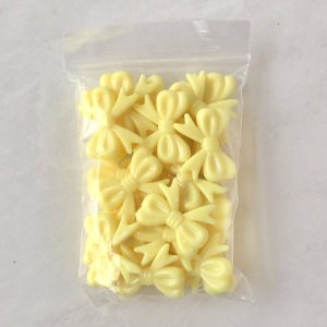 MLD x 24pcs Yellow Bow beads 30mm x 23mm