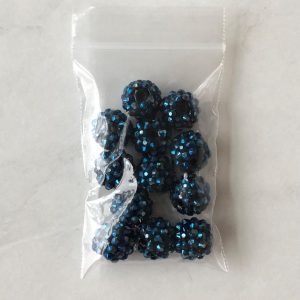 x 12pcs 14mm Dark blue Rhinestone Beads - Image 2