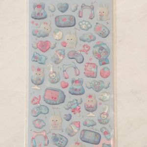 E74-E75 Melty couleur holographic gel sticker sheet (Left - blue E75) - Image 3