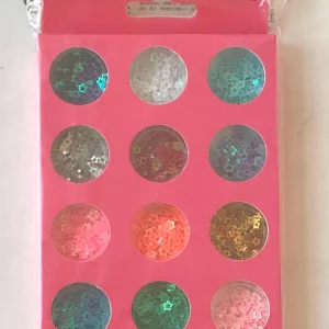 Star sequins assorted glitter 12pc boxed set (Right - orange) - Image 2