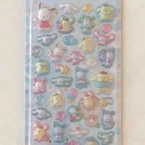 E77-E78 Pop Seal sanrio characters gel sticker sheet (Left - blue E77) - Image 2