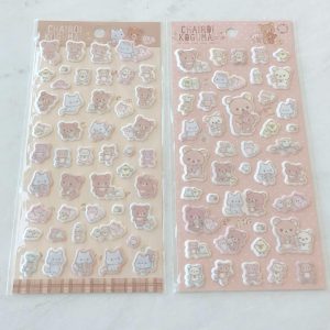 B255-B256 2021 Chairoikoguma Sticker Sheet (Left - Brown B255)
