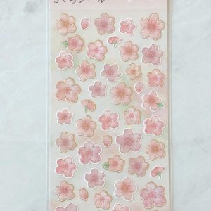 E46 Cherry blossom crinkle sticker sheet with gold accents