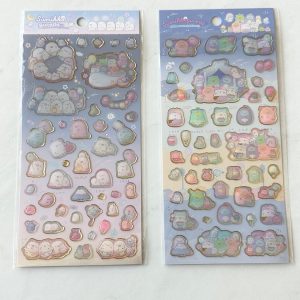 B344-B345 2022 New Sumikko Gurashi sticker sheet clear jelly gold outline (Left - B344)