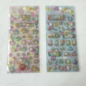B327-B328 2023 New Sumikko Gurashi sticker sheet clear jelly glitter (Right - Blue B327)