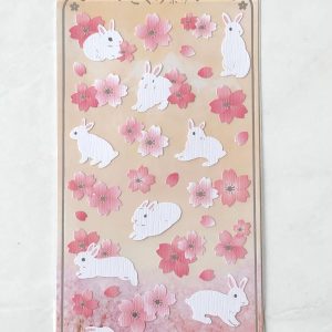 E44 Nekoni Sakura rabbit blossoms sticker sheet