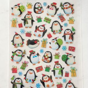 2018 Christmas penguin epoxy foil sticker sheet