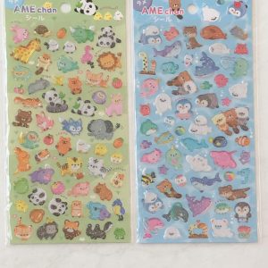 A180-A181 sticker sheet clear jelly glitter (Left - Animals A180)