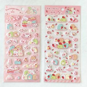 A250-A251 2024 Strawberry Sumikko puffy sticker sheet (Right - white A251)