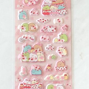 A250-A251 2024 Strawberry Sumikko puffy sticker sheet (Right - white A251) - Image 2