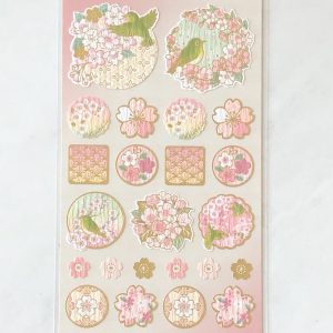 Alternative view of A252-A253 Flower sticker sheet (Left - pink A252)