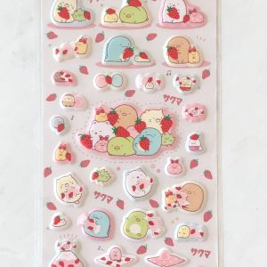 A250-A251 2024 Strawberry Sumikko puffy sticker sheet (Right - white A251) - Image 3