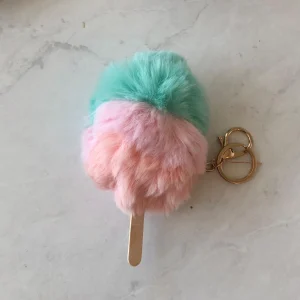 MLD Pompom Puffy Popsicle Keychains (Left - Pink) - Image 2
