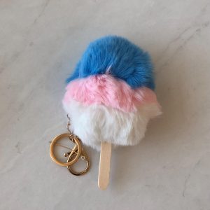 MLD Pompom Puffy Popsicle Keychains (Right - Pink) - Image 3