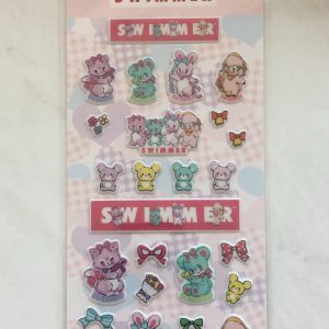 A244 Swimmer puffy sticker sheet