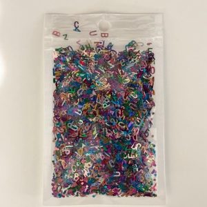 10g pack of laser cut letters Multicolor