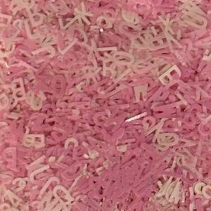 V 10g pack of laser cut letters pink - Image 2