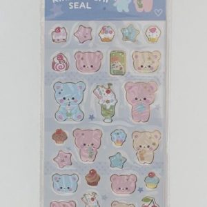 Alternative view of A264-A265 Kira Fuchi seal sticker sheet (Left - blue A264)