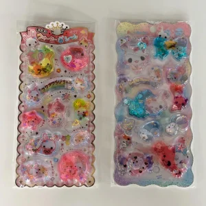 A291-A292 water and glitter 3d sticker sheet