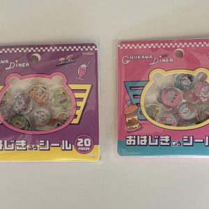 H18 Chiikawa diner 3d plastic sticker (left - pink)