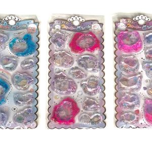 A305-A307 water and glitter 3d sticker sheet (left - blue A305)