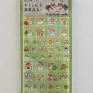 Alternative view of H19 cut piece seal plastic stickers (left - green)