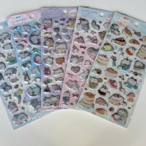 A309-A313 sparkly puffy sticker sheet (yuru cafe A313)