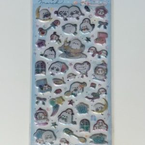 A309-A313 sparkly puffy sticker sheet (yuru cafe A313) - Image 2