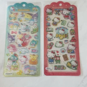 C120A C120B 2025 jelly sanrio sticker sheet glitter accents (Left Charac C120A)