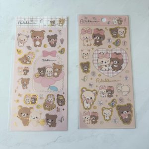 D89F D89G 2025 Rilakkuma Sticker Sheet Gold accents (Right (pink) D89G)
