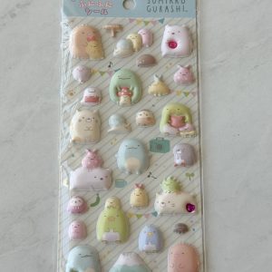 H23 2025 Sumikko puffy sticker sheet with gem accents